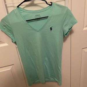 New XS mint green short sleeve Polo Ralph Lauren top v-neck